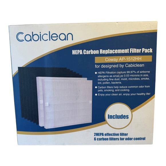 Cabiclean Other - Cabiclean HEPA Carbon Replacement Filter Pack Coway AP-1512HH 2 HEPA 6 Carbon